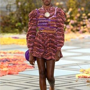 NWOT Ulla Johnson Alina Silk Shorts in Pink & Purple Sapphire